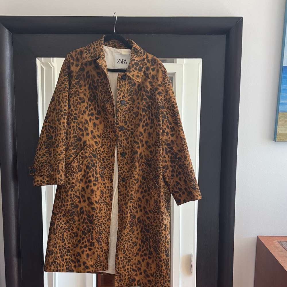 Zara Women's  Leopard Duster Coat Zara Collection